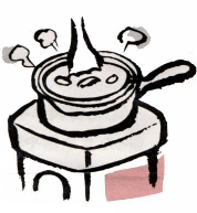 しぼり汁を煮詰める図